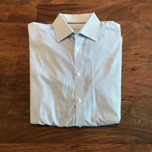 Ted Baker Mens Blue Button Down Dress Shirt - Picture 1 of 4